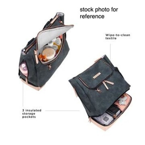 Petunia pickle bottom Pivot Pack indigo‎ blush diaper bag backpack leather vegan - Picture 15 of 16